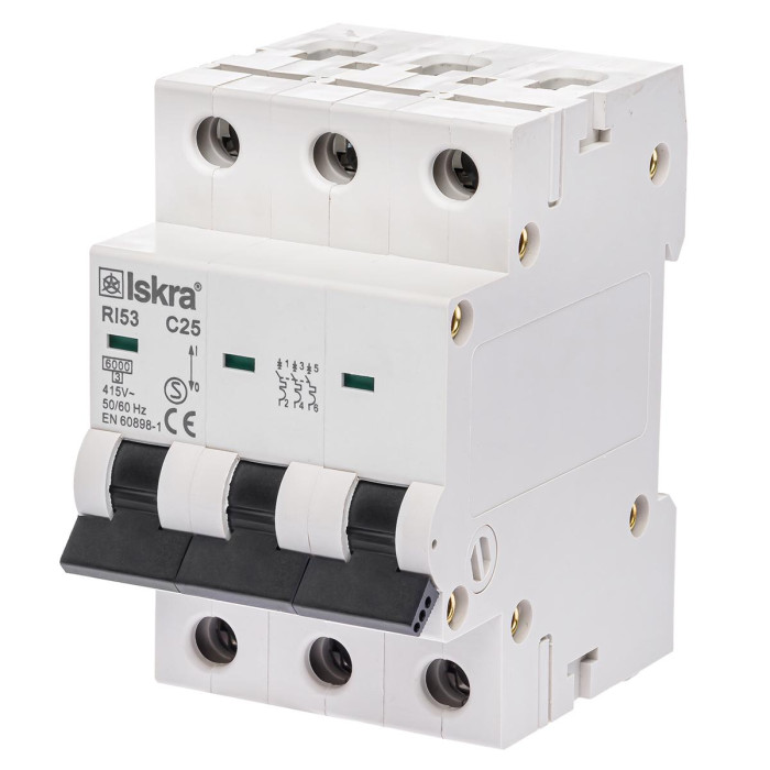 Модульний автоматичний вимикач ISKRA RI53 3P C25A 6кА - 786091131000