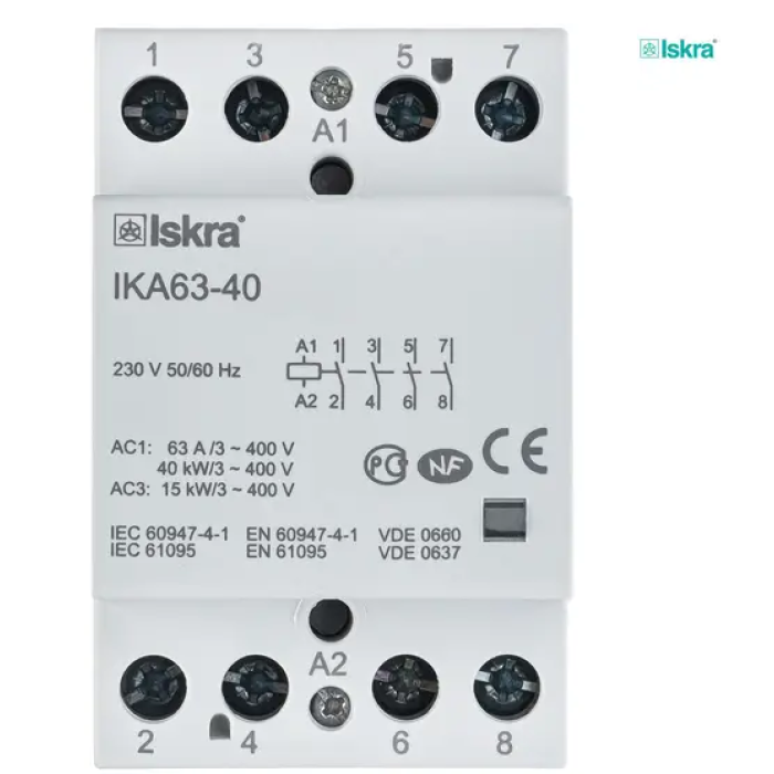 Модульний контактор ISKRA IKA 63A 24В AC 3NO+1NC - 030045599000