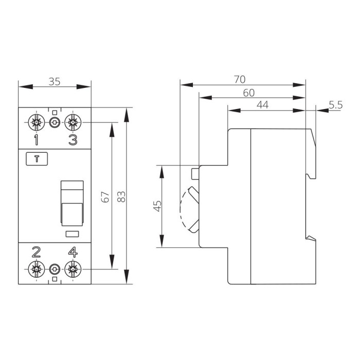 Пристрій захисного відключення ISKRA AFI2 40A 1P+N 0.03А - 786101150000