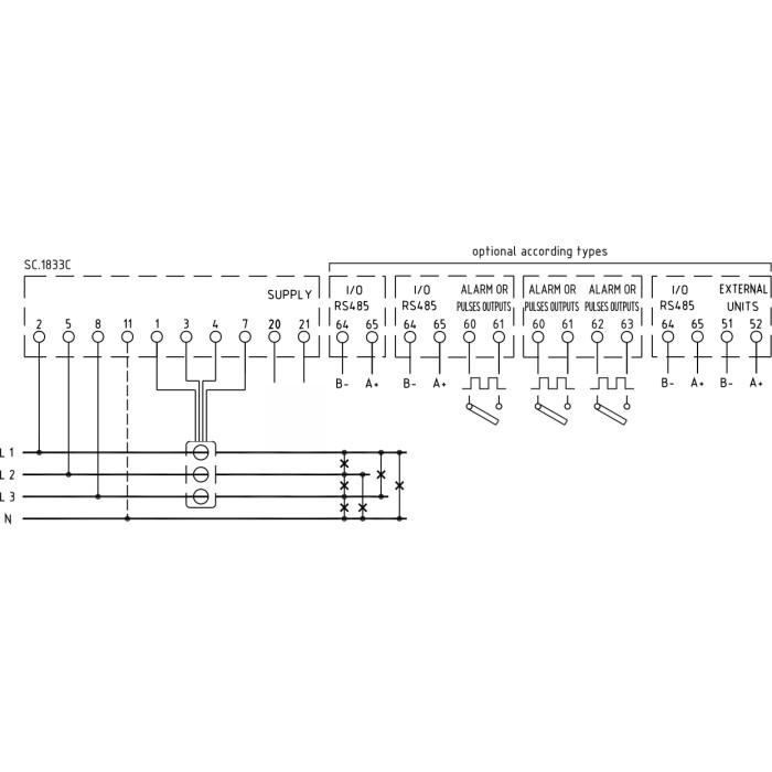 Аналізатор мережі модульний FRER NaNo 1-5 A RS485 100-400 В - Q52D3H250M4C2
