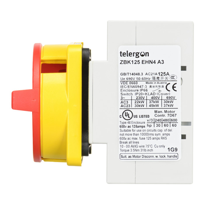 Модульний вимикач навантаження TELERGON ZBK 3P 125A - ZBK125EHN4A3