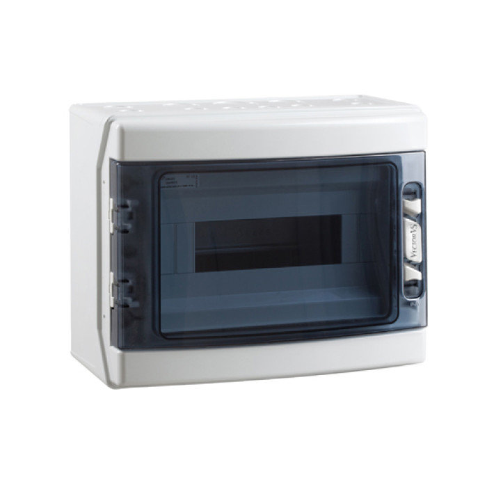 Щит навісний ROCA 1x12 (12 мод.), IP65, проз. двері, з N і PE шинами