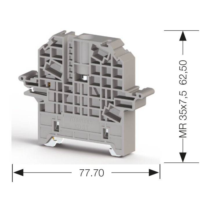 Кінцевий тримач Klemsan KD 6T Сірий - 0.0.0.4.95209