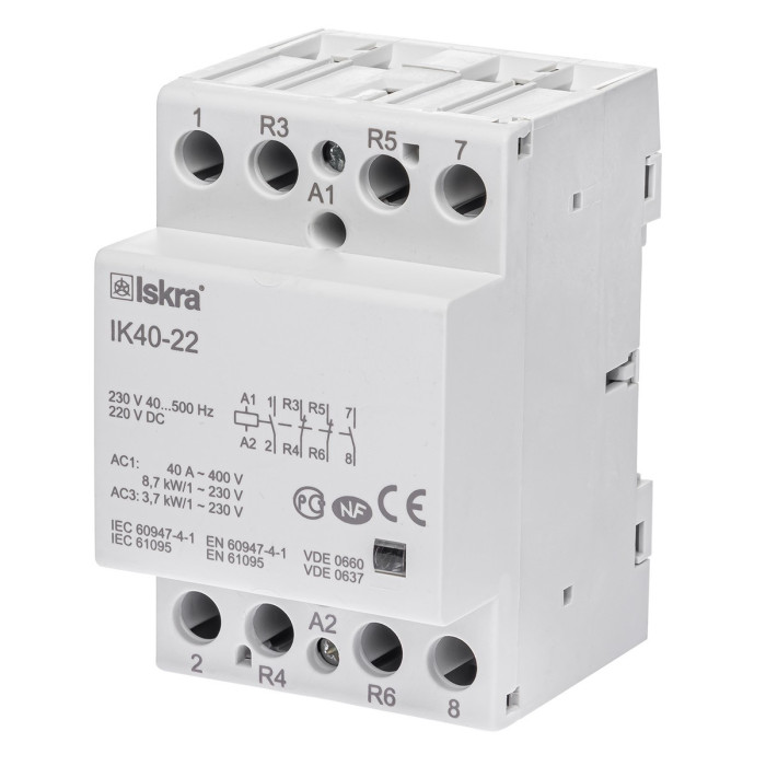 Модульний контактор ISKRA IKA 40A 230В AC/DC 2NO+2NC - 030045150000