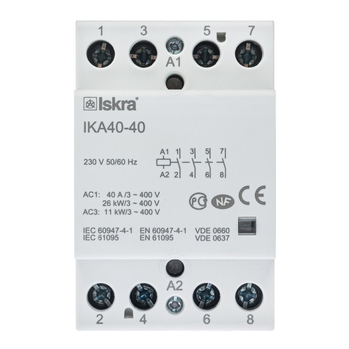 Модульний контактор ISKRA IKA 40A 230В AC 4NO - 030045518000