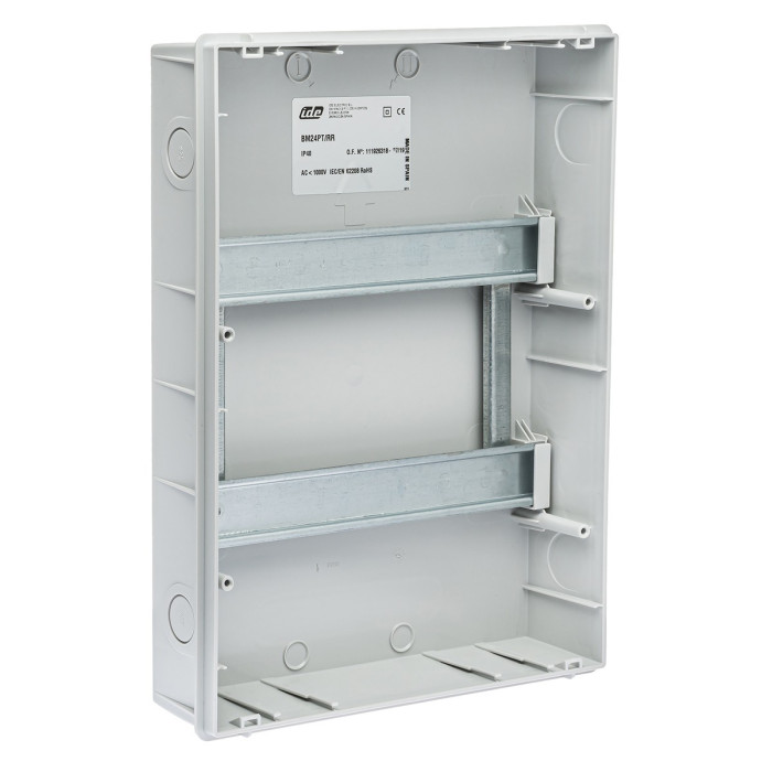 BM24PT/RR Корпус розподільчий внутр. прозоре вікно ORO,2x12 модуля 373x283x97, IP40, з шинами N і PE