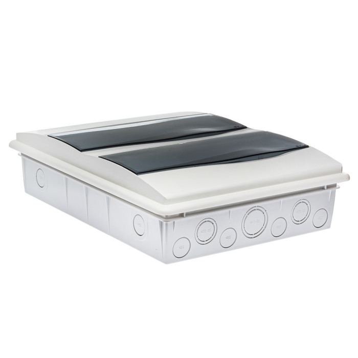 BM24PT/RR Корпус розподільчий внутр. прозоре вікно ORO,2x12 модуля 373x283x97, IP40, з шинами N і PE