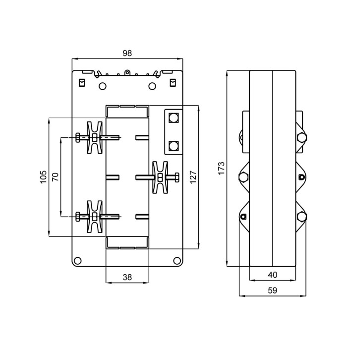 Трансформатор струму вимірювальний FRER TAT126 4000 А 127 × 38 4000/1 - TAT1264K0X01