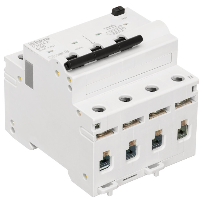 Диференційний автоматичний вимикач ISKRA KAFI4 3P+N C16A/0.03 10kA