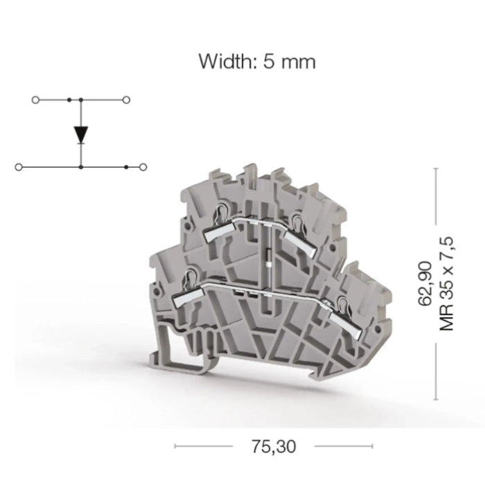 Клема Klemsan PYK Діодна 2.5 мм - 0.0.0.3.07369