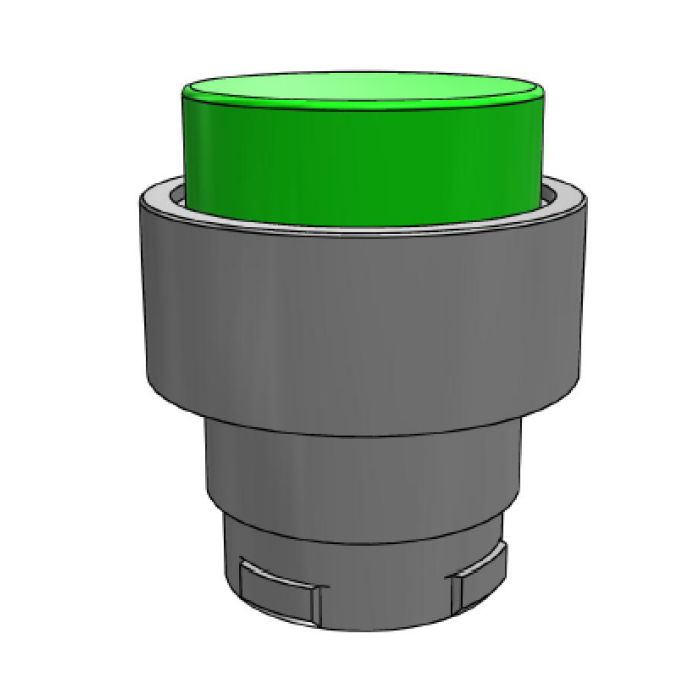 ECX 1212 Кнопка виступаюча з підсвічуванням, зелена