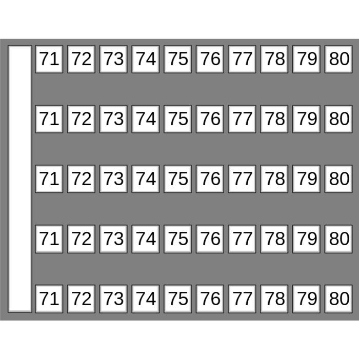 0.0.0.5.05027 Маркувальна пластина 71-80 DY5 (1 компл = 50 шт | пак = 10 компл)