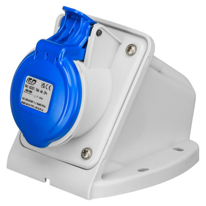 Розетка настінна IDE MUNDIAL 2P+E 16A 200–250V IP44
