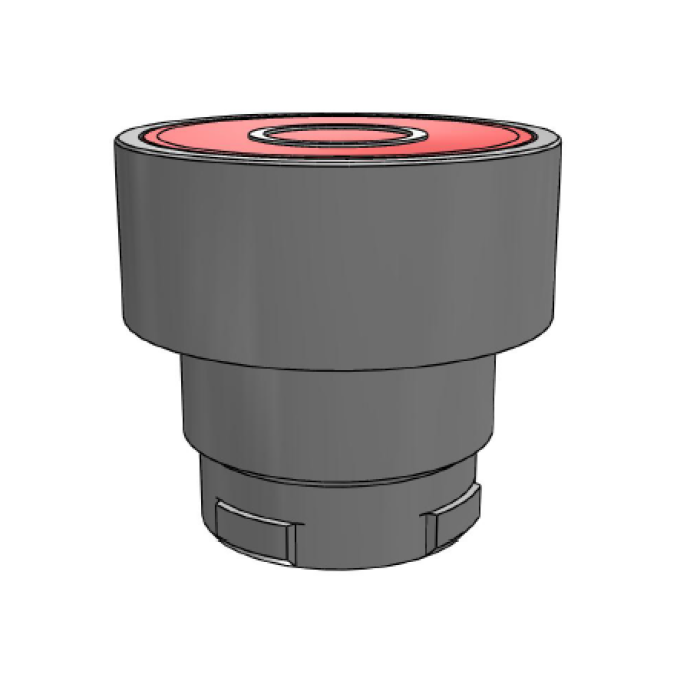 ECX 1106 Кнонка прихована без фіксації, червона О (Стоп), металевий корпус