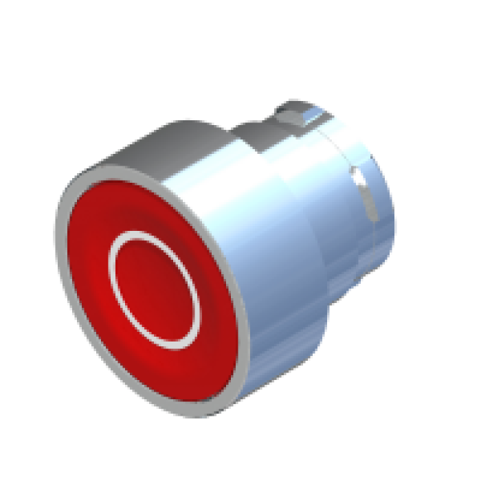 ECX 1106 Кнонка прихована без фіксації, червона О (Стоп), металевий корпус