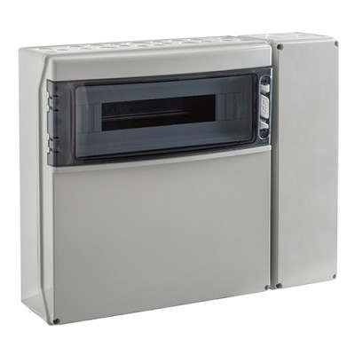 Настінний корпус для сил. розеток IDE ECO-STAR 1×18 MOD + додатковий модуль CSNPLUS