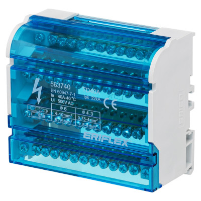 Чотириполюсна колодка nVent Eriflex ТD 40A 12 виходів