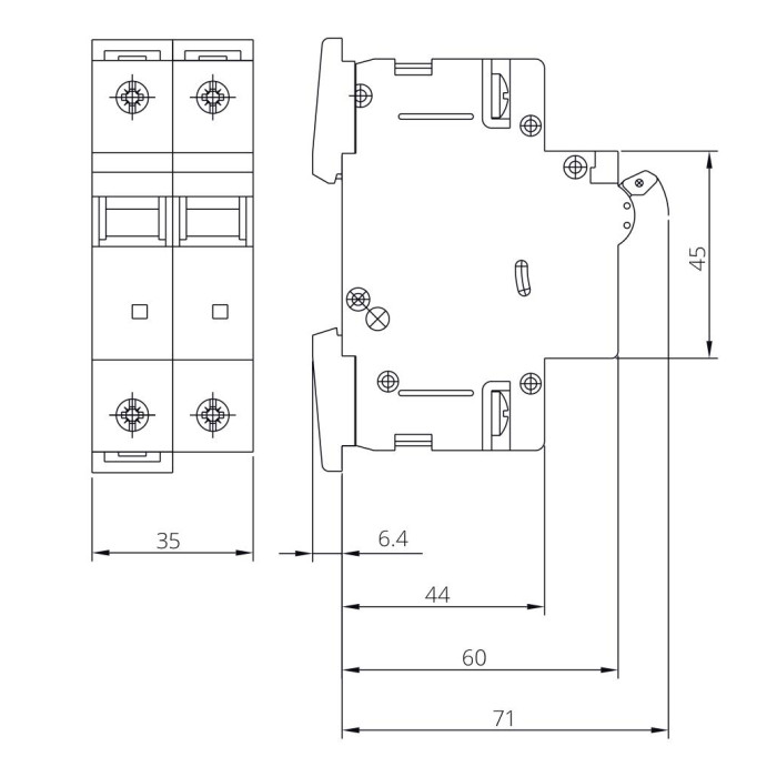 Модульний автоматичний вимикач ISKRA RI62 2P C2A 10кА - 786100145000