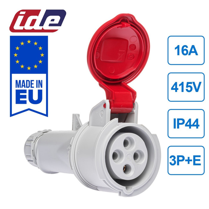 Розетка кабельна IDE MUNDIAL 3P+E 16 А 380–415 В IP44 - 03202