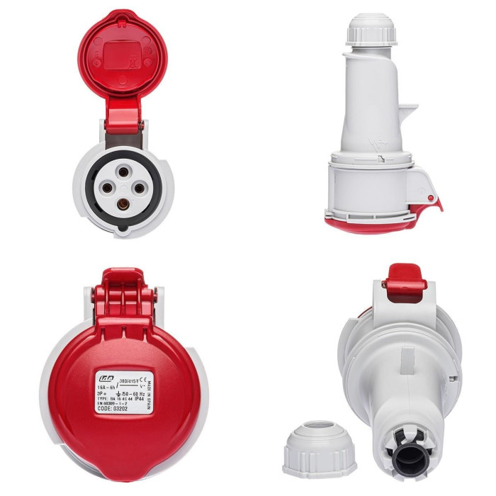 Розетка кабельна IDE MUNDIAL 3P+E 16 А 380–415 В IP44 - 03202