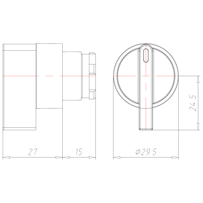 ECX 1350 Поворотна кнопка 2-позиційна