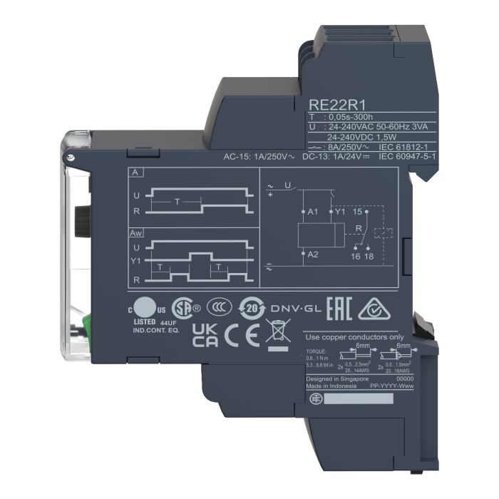 RE22R1AMR РЕЛЕ ЧАСУ ЗАТРИМКА ВМИКАННЯ