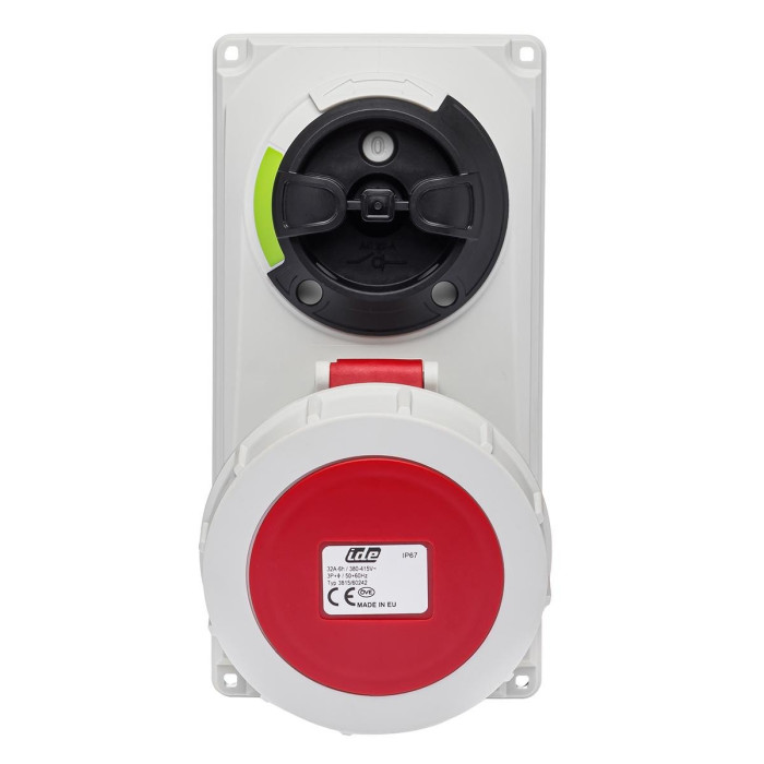 Розетка вбудована з механічним блокуванням IDE MUNDIAL 3P+E 32 А 380–415 В IP67 - 03815