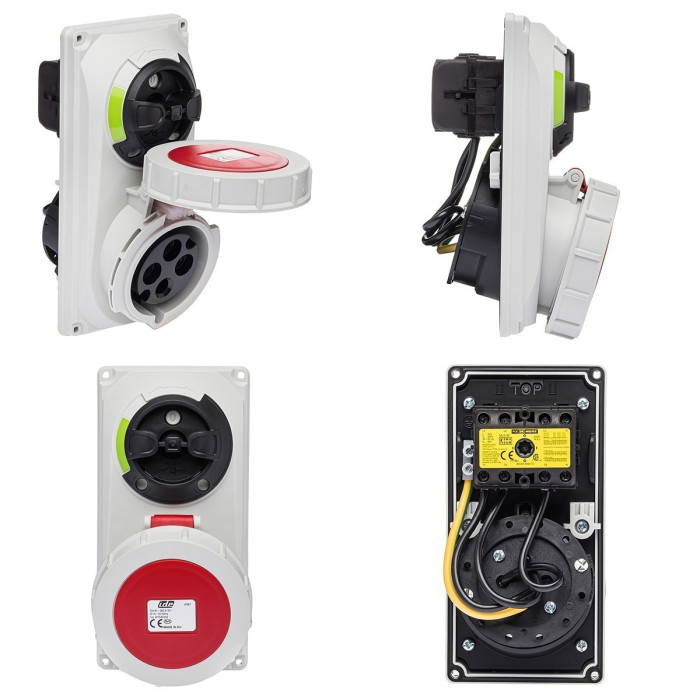 Розетка вбудована з механічним блокуванням IDE MUNDIAL 3P+E 32 А 380–415 В IP67 - 03815