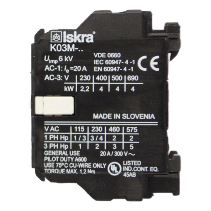 Мініконтактор ISKRA K03M-10 M7,230V-50Hz - 030041153000