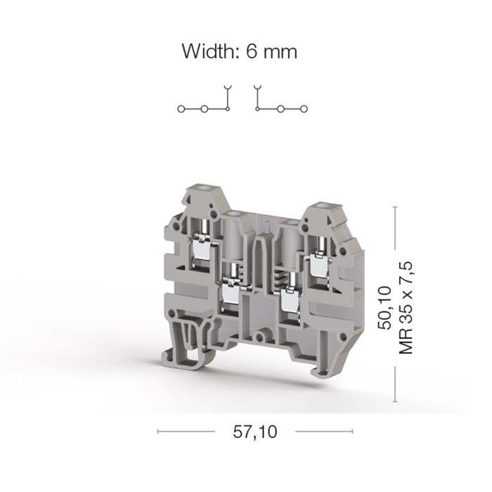 Клема Klemsan AVK функціональна 2.5 мм - 0.0.0.3.24919