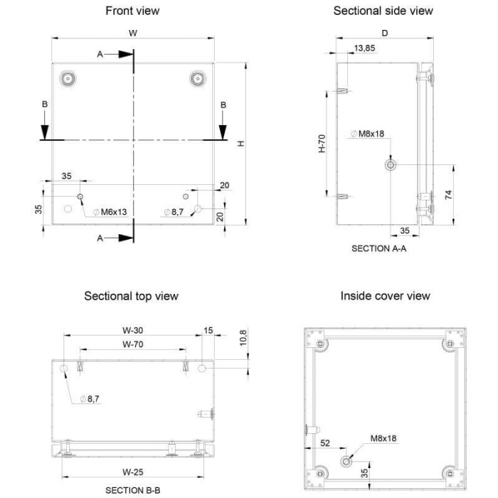 Клемна коробка nVent HOFFMAN STB3 сталь 400x300x120 IP66 - STB304012
