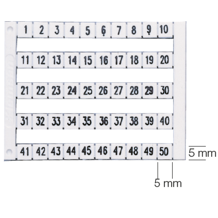 0.0.0.5.05020* Маркувальна пластина 1-10 DY 5 (1 компл = 50 шт | пак = 10 компл)