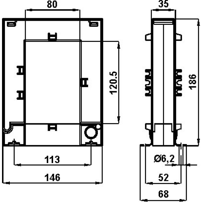 Трансформатор струму роз'ємний FRER TAA122 1500 А 80,5 × 120 1500/5 - TAA1221K5X05