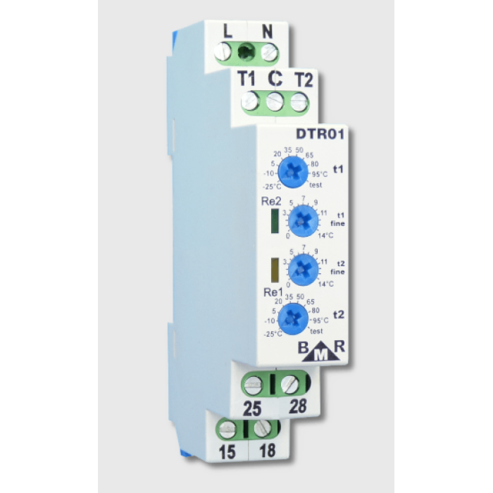 DTR01 Подвійне реле термостату + 2 температурних датчика