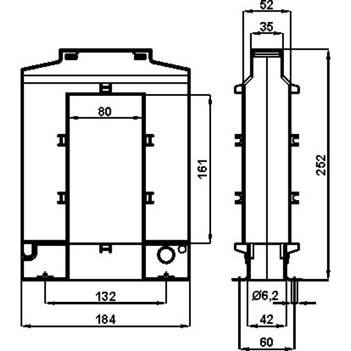 Трансформатор струму роз'ємний FRER TAA162 1500 А 80,5 × 120 1500/5 - TAA1621K5X05