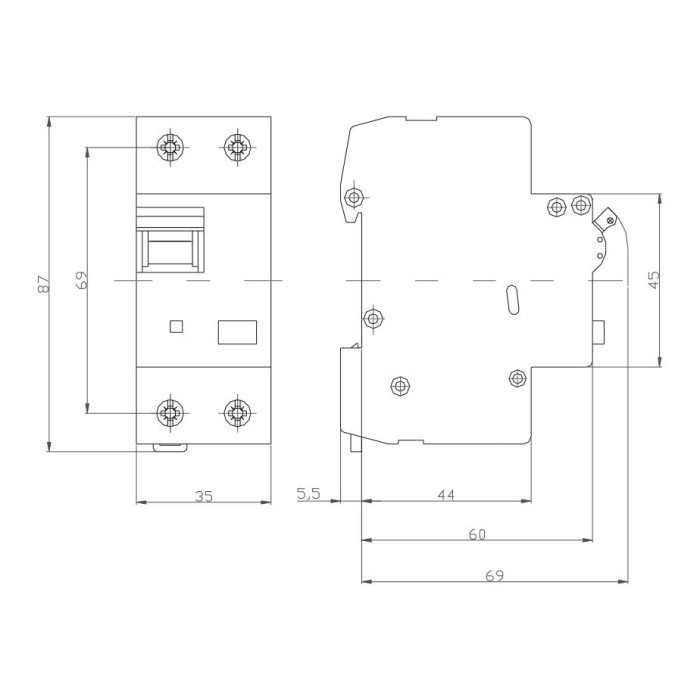 Диференційний автоматичний вимикач ISKRA RFI2 1P+N C32A/0.03 10кА - 786100607000