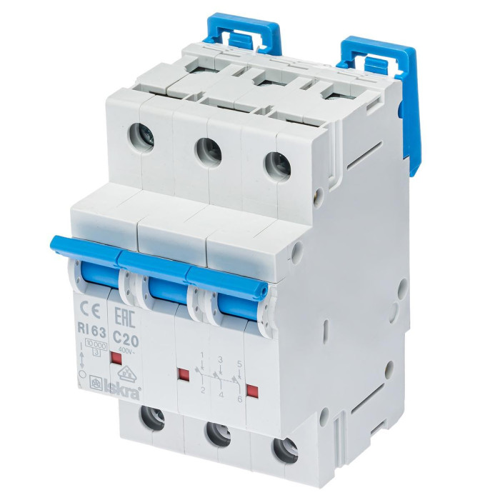 Модульний автоматичний вимикач ISKRA RI63 3P C20A 10кА - 786100105000