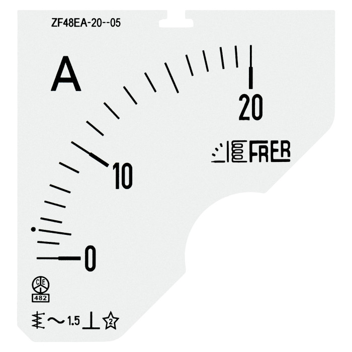 Шкала амперметра FRER ZF 20/5А В - ZF48EAX020X05