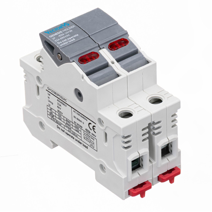 Тримач запобіжників з індикацією Vector VS GENESIS 2P 10x38 32A 690V AC