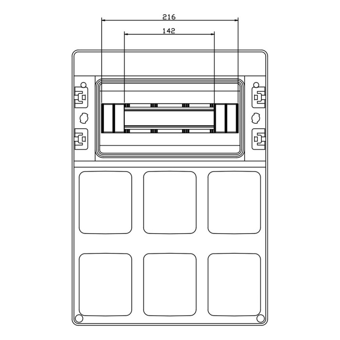 PCSN12PT/RR Настінний корпус для сил. розеток з отвора STAR 1х12 MOD 436x310x147мм, IP65, шини N+PE