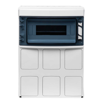 PCSN12PT/RR Настінний корпус для сил. розеток з отвора STAR 1х12 MOD 436x310x147мм, IP65, шини N+PE