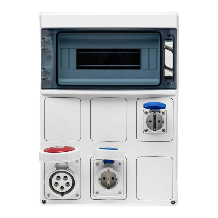 PCSN12PT/RR Настінний корпус для сил. розеток з отвора STAR 1х12 MOD 436x310x147мм, IP65, шини N+PE