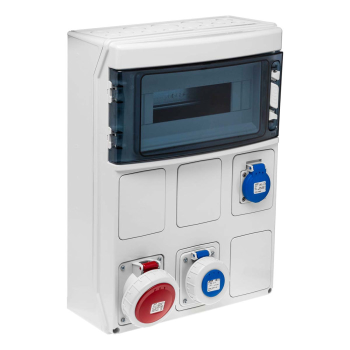 PCSN12PT/RR Настінний корпус для сил. розеток з отвора STAR 1х12 MOD 436x310x147мм, IP65, шини N+PE