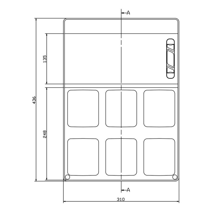 PCSN12PT/RR Настінний корпус для сил. розеток з отвора STAR 1х12 MOD 436x310x147мм, IP65, шини N+PE