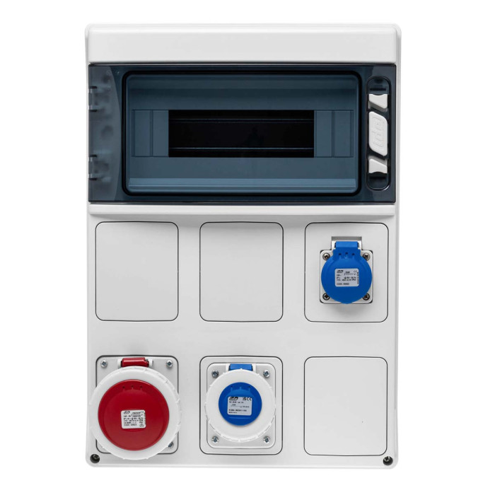 PCSN12PT/RR Настінний корпус для сил. розеток з отвора STAR 1х12 MOD 436x310x147мм, IP65, шини N+PE