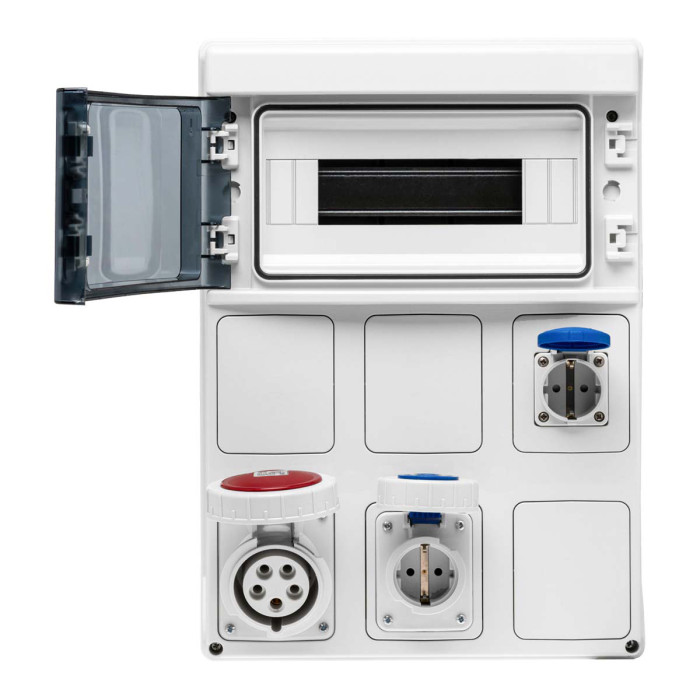 PCSN12PT/RR Настінний корпус для сил. розеток з отвора STAR 1х12 MOD 436x310x147мм, IP65, шини N+PE