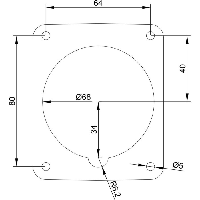 Розетка вбудована похила IDE MUNDIAL 2P+E 32 А 200–250 В IP66-67 - 02804