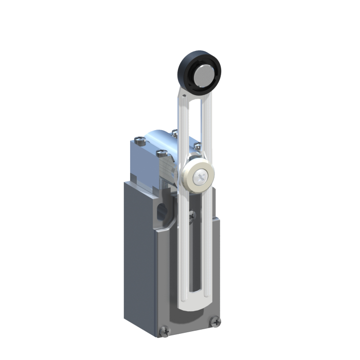 AM1T51Z11 Кінц. вимикач з метал. штовхачем, регульований зубчастий привід з роликом (18х5,5) NO+NC