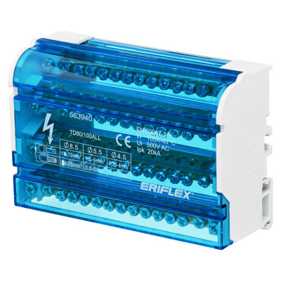 Чотириполюсна колодка nVent Eriflex ТD 80/100ALL 14 виходів