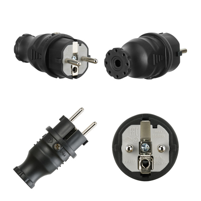 Вилка кабельна IDE SCHUKO 2P+E 16 А 220–250 В IP44 - 00115